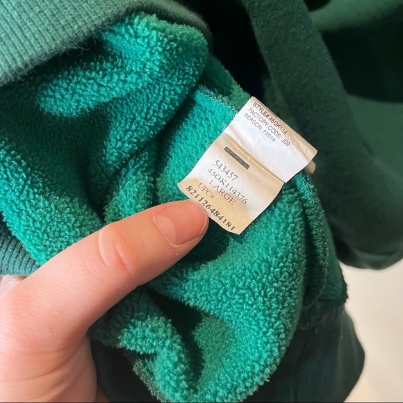 IZOD Men’s Advantage Performance Stretch Green & Navy Quarter Zip Sweater Large - Picture 6 of 7